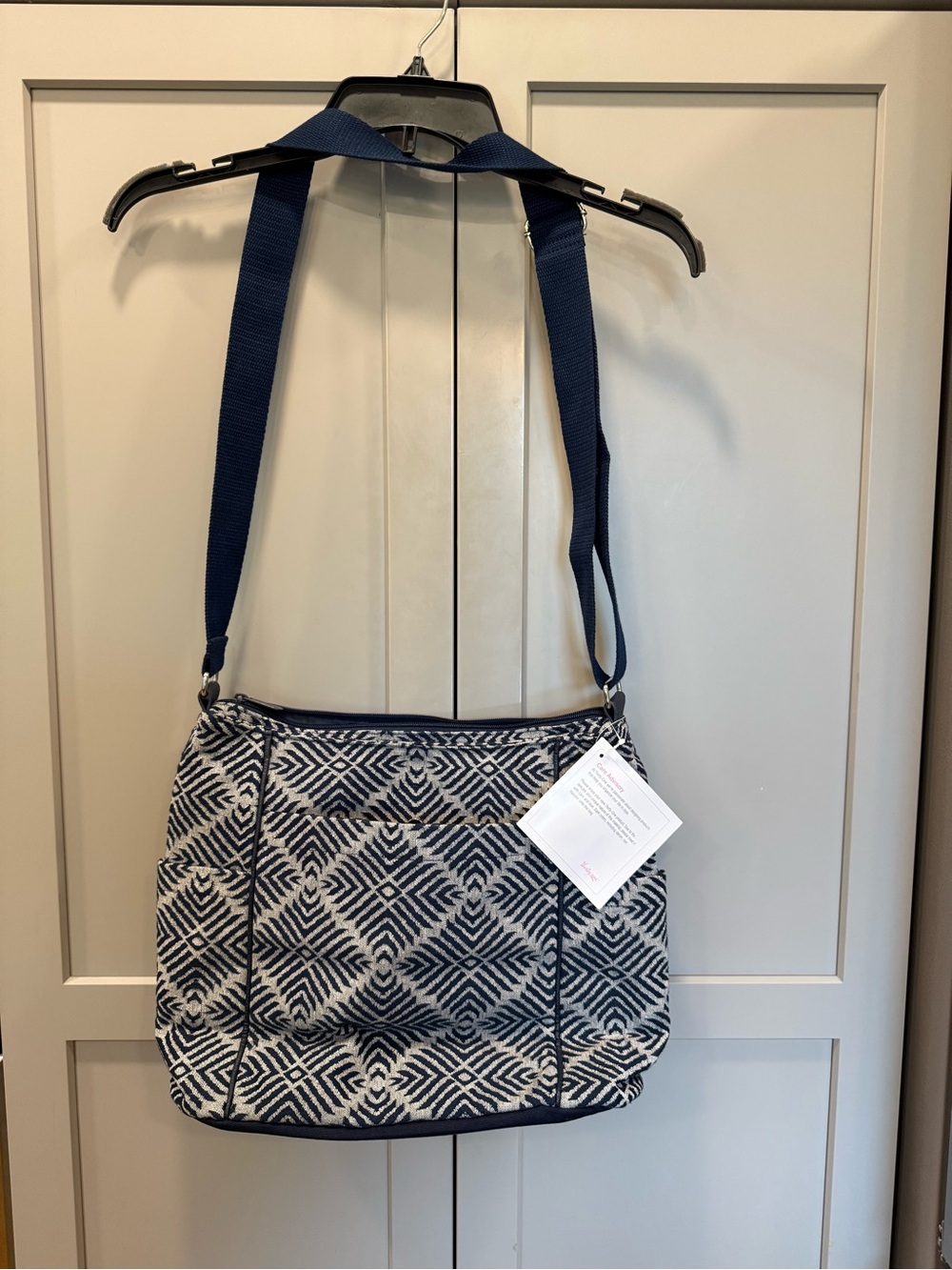 thirty-one Navy and White Geometric Crossbody Shoulder Bag